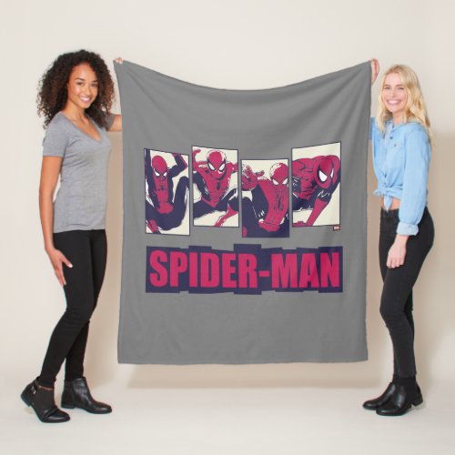 Spider_Man Four Panel Pose Graphic Fleece Blanket