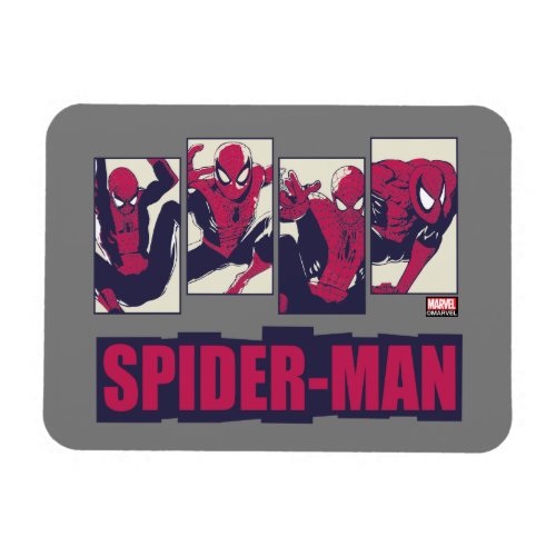 Spider_Man Four Panel Pose Graphic Magnet