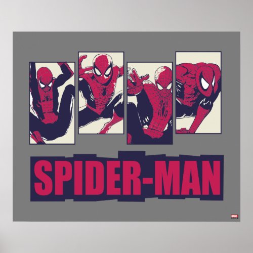 Spider_Man Four Panel Pose Graphic Poster