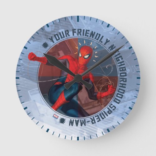Spider_Man  Friendly Neighborhood Spider_Man Art Round Clock