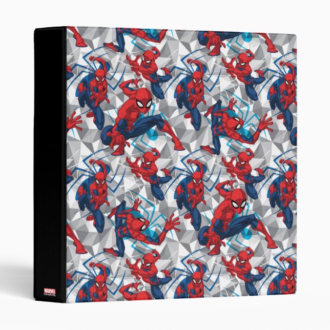 Spider-Man | Geometric Character Art Pattern 3 Ring Binder (Front/Spine)