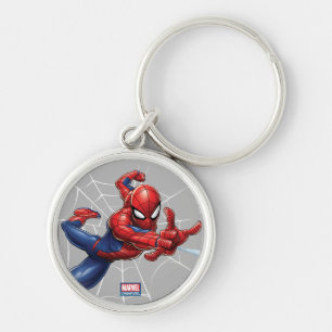 Spider-Man Geometric Character Art Pattern Keychain
