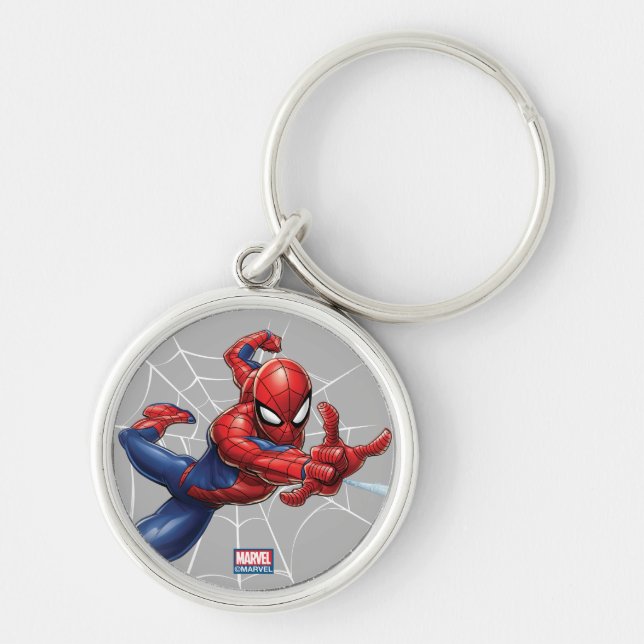 Spider-Man | Geometric Character Art Pattern Keychain (Front)