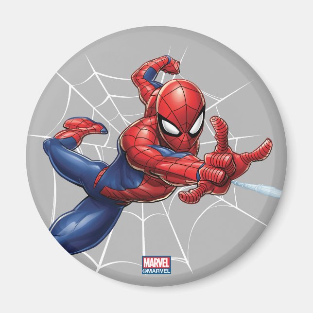 Spider-Man | Geometric Character Art Pattern Magnet (Front)