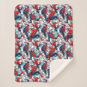 Spider-Man Geometric Character Art Pattern Sherpa Blanket