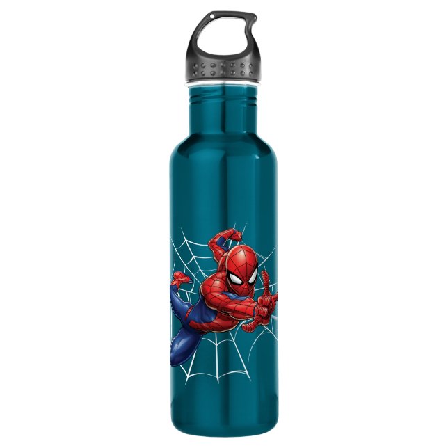 Spider-Man | Geometric Character Art Pattern Stainless Steel Water Bottle (Front)