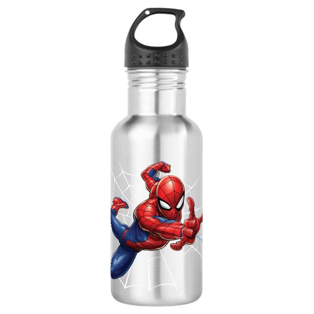 Spider-Man | Geometric Character Art Pattern Stainless Steel Water Bottle (Front)