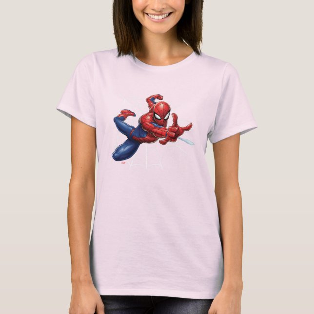 Spider-Man | Geometric Character Art Pattern T-Shirt (Front)