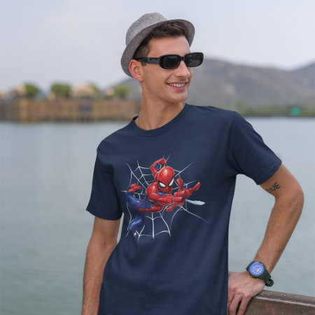 Spider-man | Geometric Character Art Pattern T-shirt