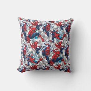 Spider-Man Geometric Character Art Pattern Throw Pillow