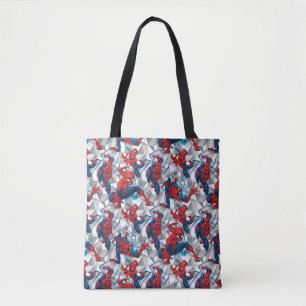 Spider-Man Geometric Character Art Pattern Tote Bag