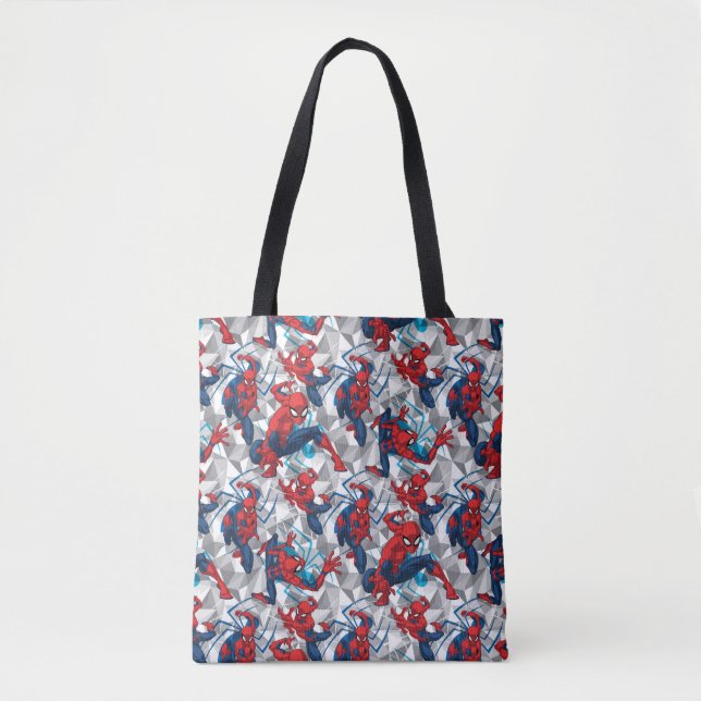 Spider-Man | Geometric Character Art Pattern Tote Bag (Front)