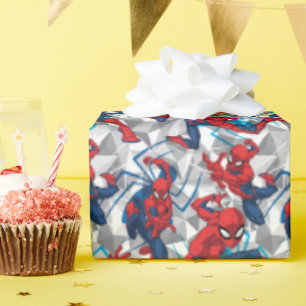 Spider-Man Geometric Character Art Pattern Wrapping Paper
