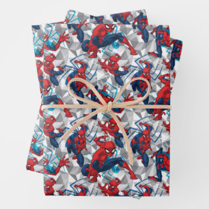 Spider-Man   Geometric Character Art Pattern Wrapping Paper Sheets