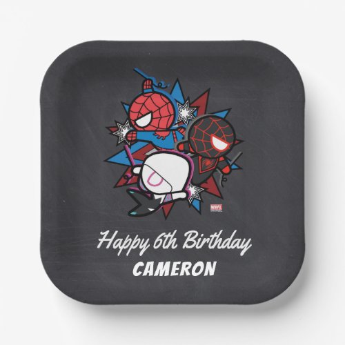 Spider_Man Ghost_Spider  Miles Morales Birthday Paper Plates