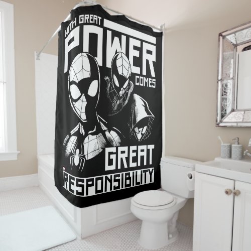 Spider_Man  Great Responsibility Team Up Shower Curtain