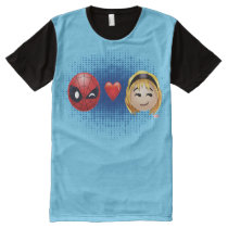 Spider-Man & Gwen Heart Emoji All-Over-Print T-Shirt