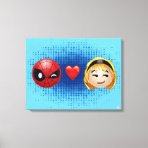 Spider-Man & Gwen Heart Emoji Canvas Print