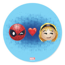 Spider-Man & Gwen Heart Emoji Classic Round Sticker