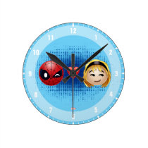 Spider-Man & Gwen Heart Emoji Round Clock