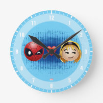 Spider-Man & Gwen Heart Emoji Round Clock