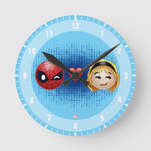 Spider_Man  Gwen Heart Emoji Round Clock