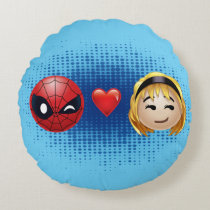 Spider-Man & Gwen Heart Emoji Round Pillow