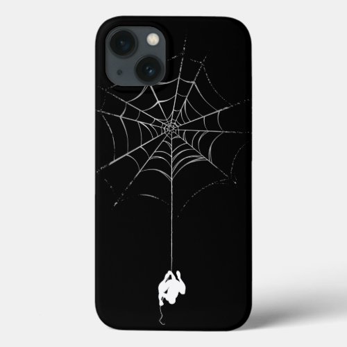Spider_Man Hanging From Web Silhouette iPhone 13 Case