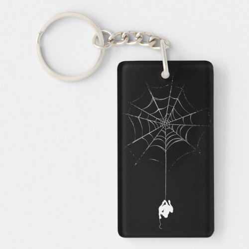 Spider_Man Hanging From Web Silhouette Keychain