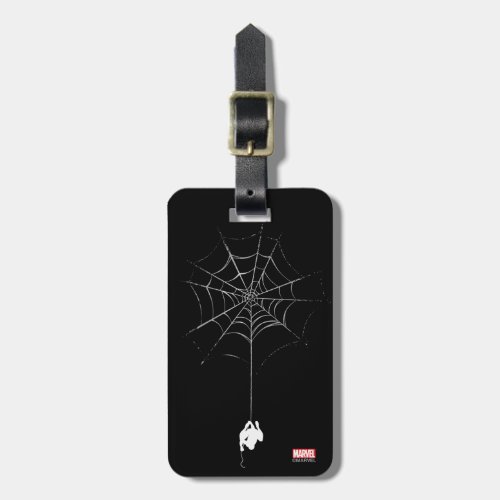 Spider_Man Hanging From Web Silhouette Luggage Tag