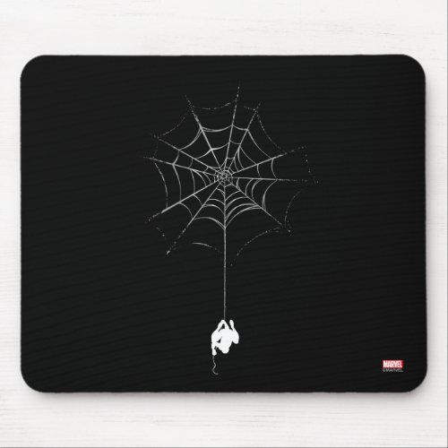 Spider_Man Hanging From Web Silhouette Mouse Pad