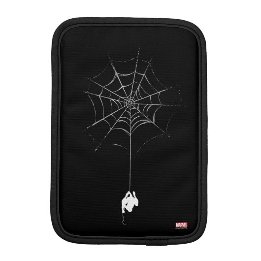 Spider-Man Hanging From Web Silhouette Sleeve For iPad Mini (Back)