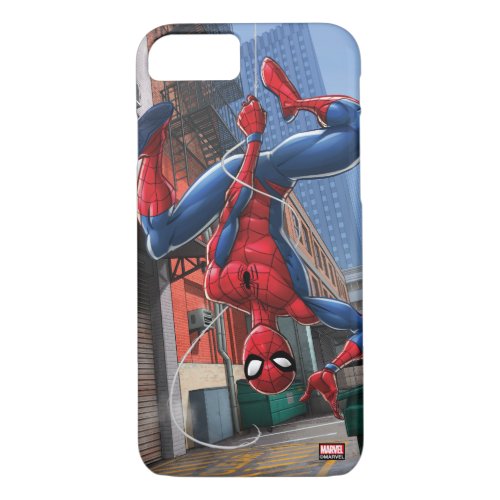 Spider_Man  Hanging Upside_Down From Web iPhone 87 Case