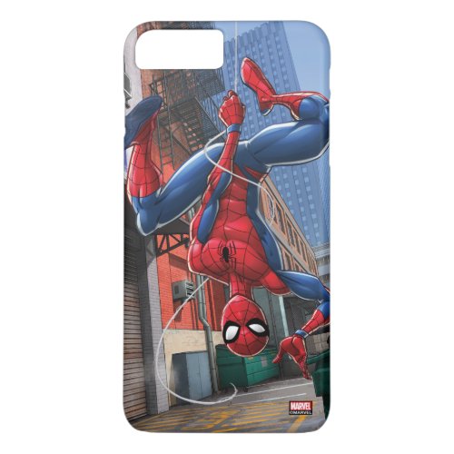 Spider_Man  Hanging Upside_Down From Web iPhone 8 Plus7 Plus Case