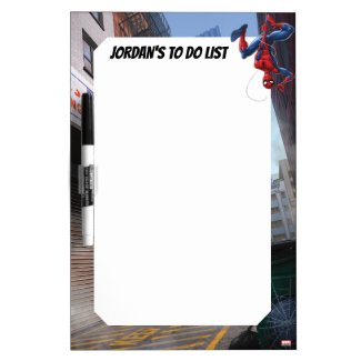 Spider-Man Hanging Upside-Down From Web Dry Erase Board