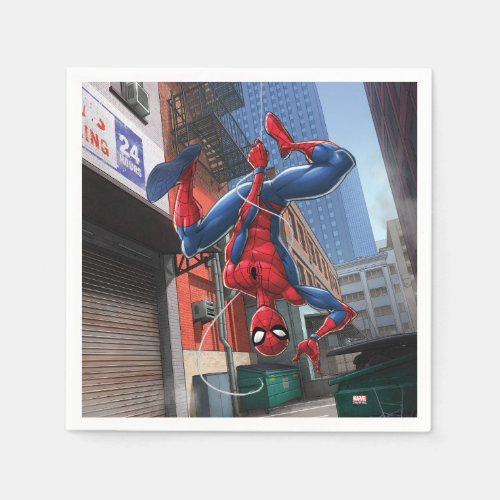 Spider_Man  Hanging Upside_Down From Web Napkins