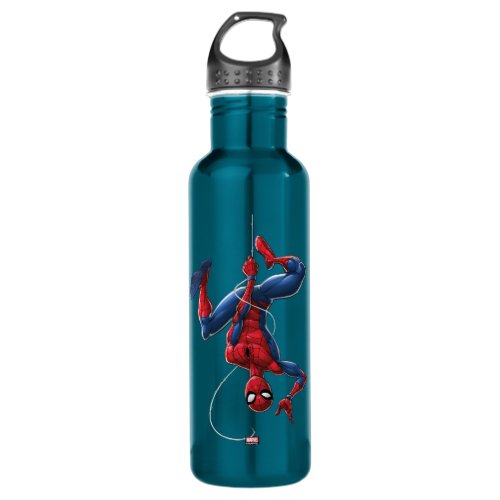 Spider_Man  Hanging Upside_Down From Web Stainless Steel Water Bottle