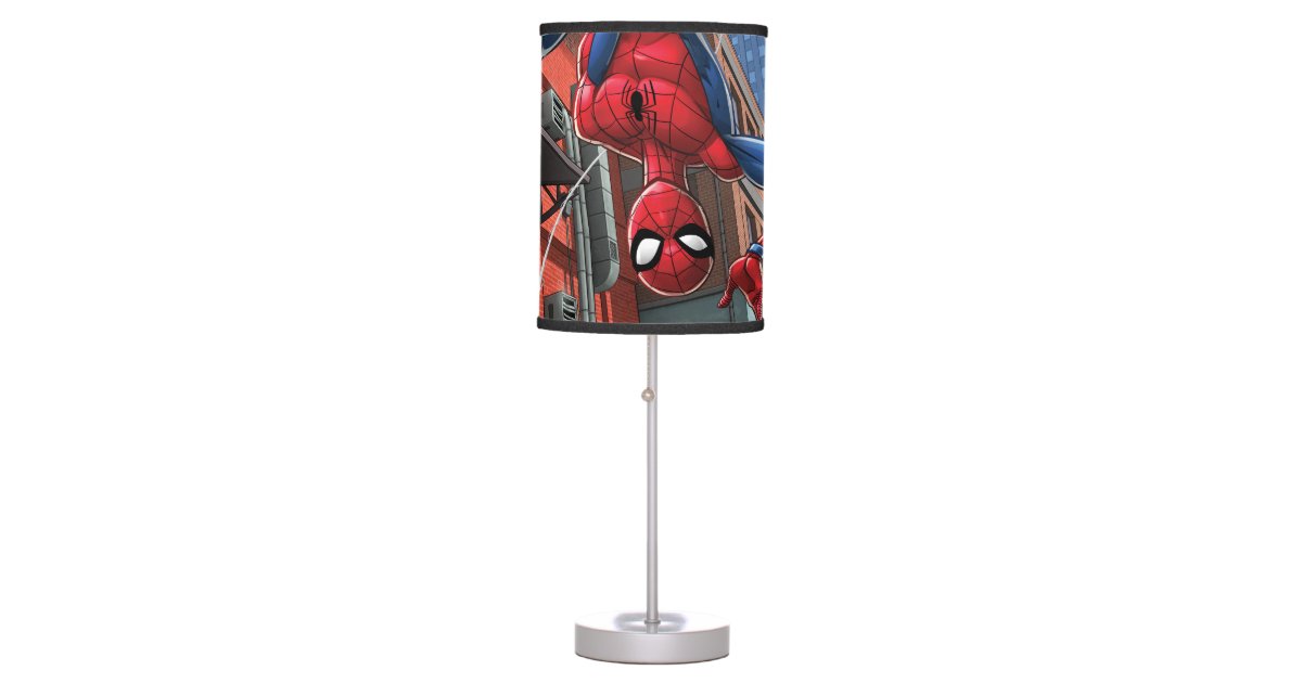Slijm regisseur Artefact Spider-Man | Hanging Upside-Down From Web Table Lamp | Zazzle