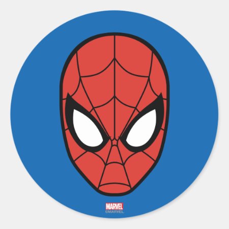 Spider-man Head Icon Classic Round Sticker