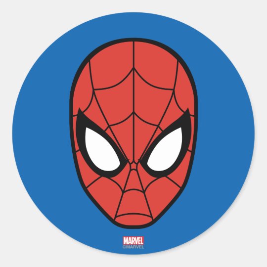 Spider-Man Head Icon Classic Round Sticker | Zazzle