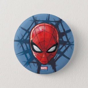 Spider-Man   Head In A Web Button