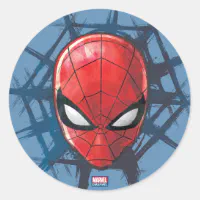 Spider-Man | Head In A Web Classic Round Sticker