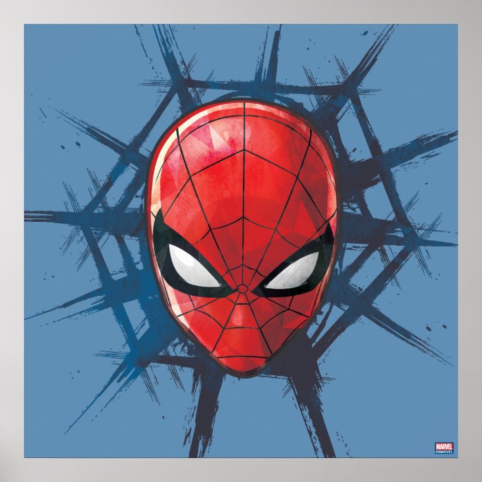 Spider-Man | Head In A Web Poster | Zazzle.com