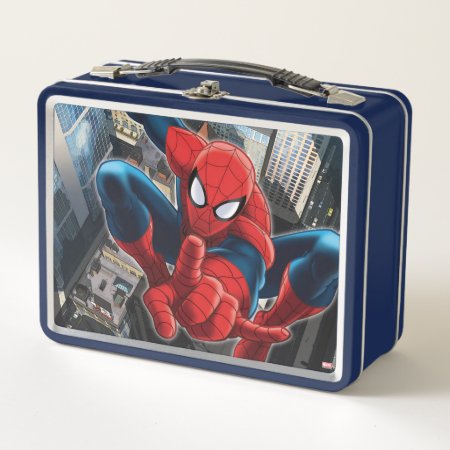 Spider-man High Above The City Metal Lunch Box