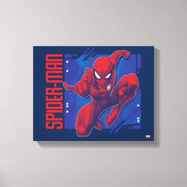 Spider-Man | High-Tech Character Badge Canvas Print (Front)
