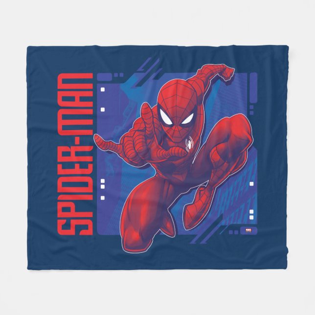 Spider-Man | High-Tech Character Badge Fleece Blanket (Front (Horizontal))