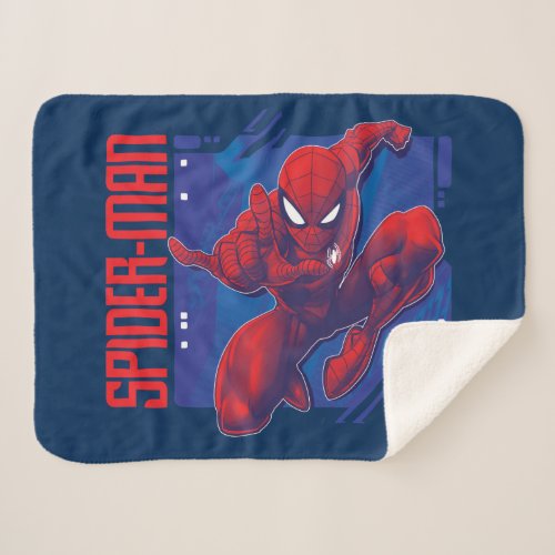 Spider_Man  High_Tech Character Badge Sherpa Blanket