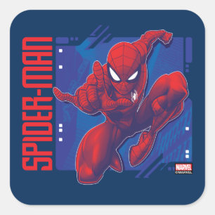 Spider-Man High-Tech Character Badge Square Sticker