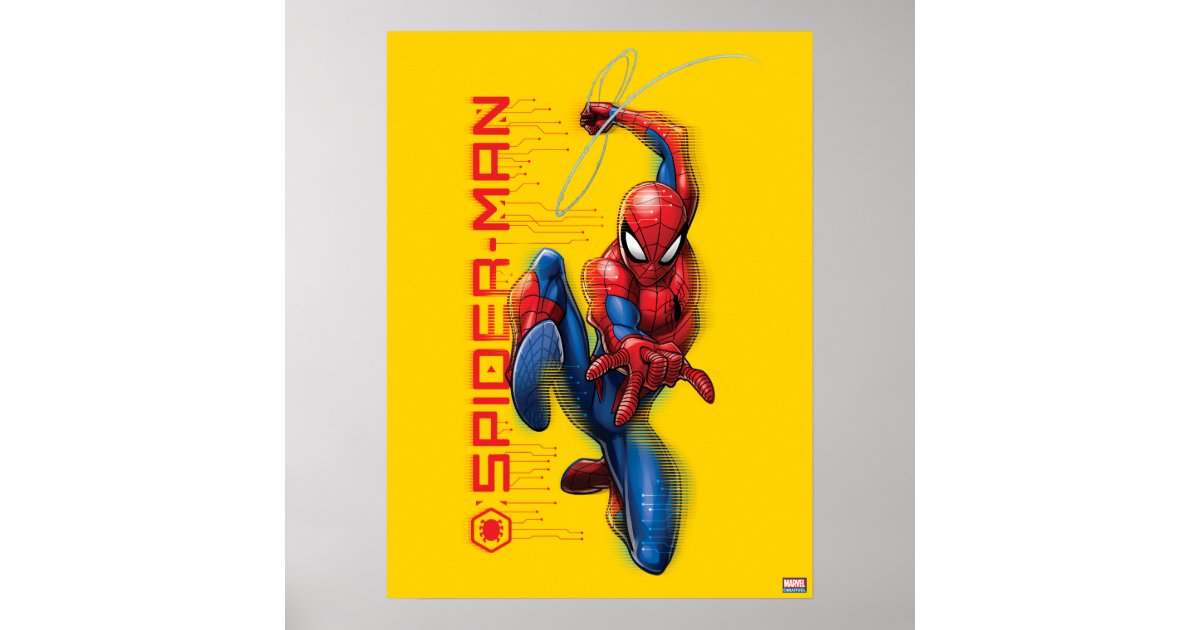 Spider-Man | High-Tech Circuit Character Art Poster | Zazzle