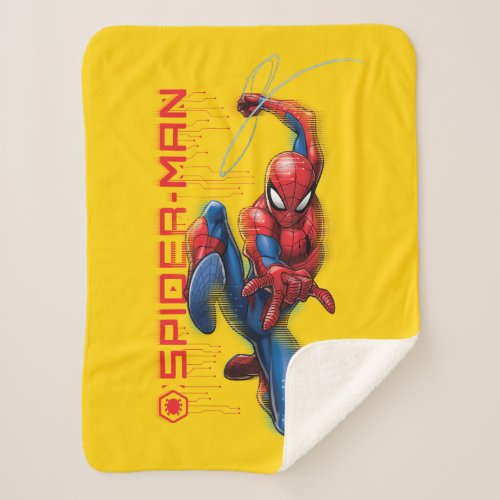 Spider_Man  High_Tech Circuit Character Art Sherpa Blanket